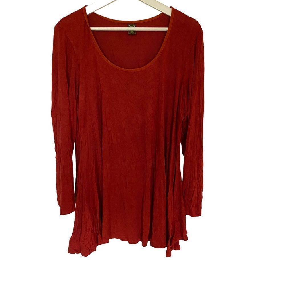 24/7
comfort apparel red scoop neck size 2XL tunic long sleeve